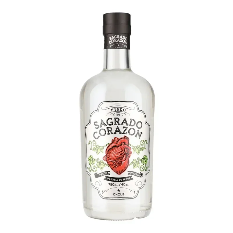 Pisco Sagrado Corazon Transparente 40º, Elqui1