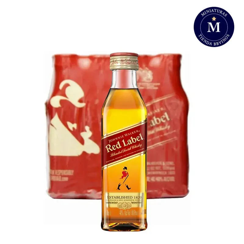Miniaturas 12 Whisky Johnnie Walker Red Label, Pet