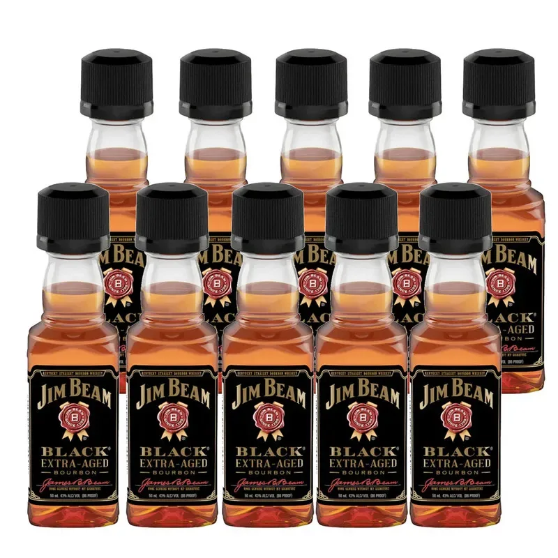 10 Miniaturas Whisky Jim Beam Black, Pet