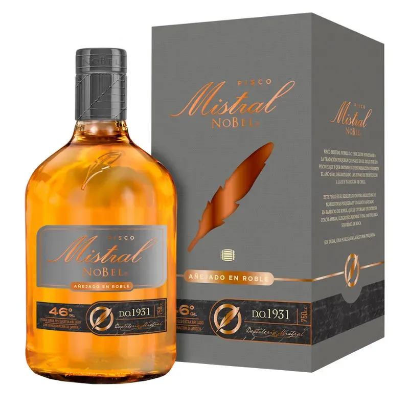 Pisco Mistral Nobel Plateado 46º, Elqui