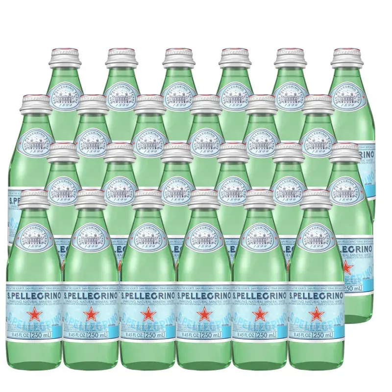 24 Agua San Pellegrino Gasificada 250ml, Vidrio