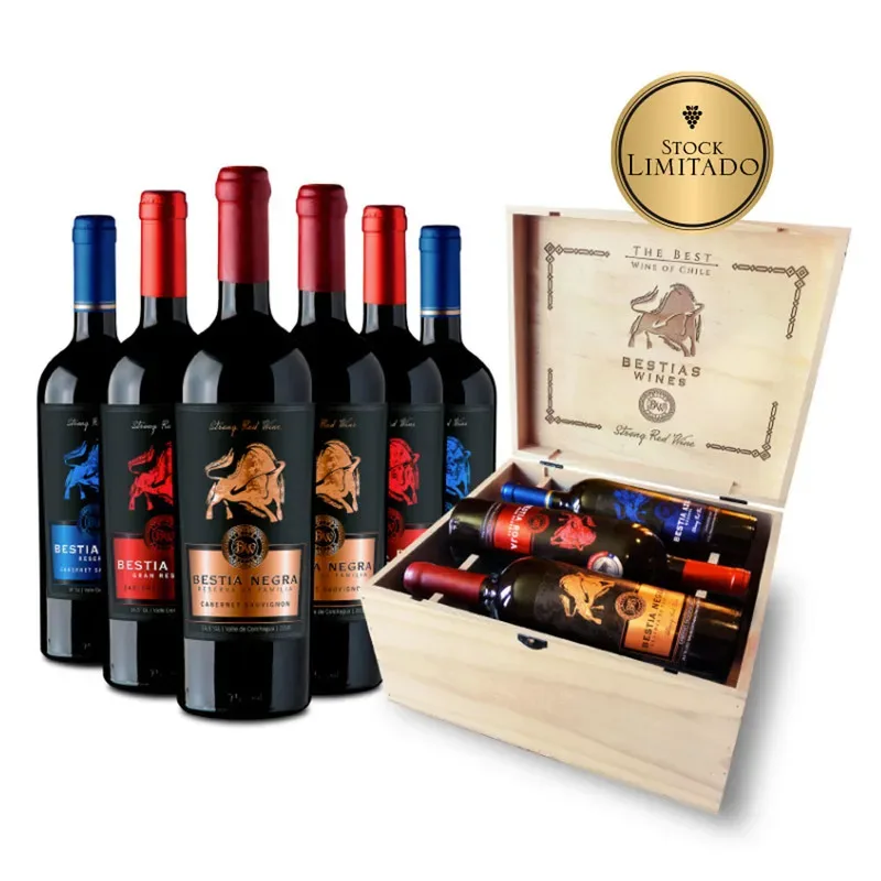 Baul 6 Vinos Bestias Collection - Madera