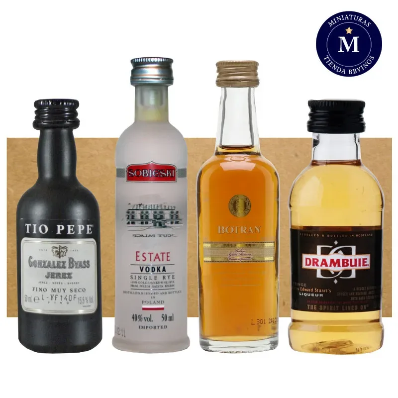 Miniaturas Licores Coleccionable, 4 unidades (50ml)