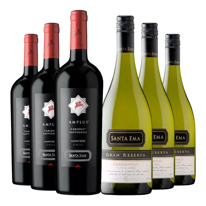 6 Vinos Mix Sta Ema: 3 Amplus CS + 3 Gran Rva CH