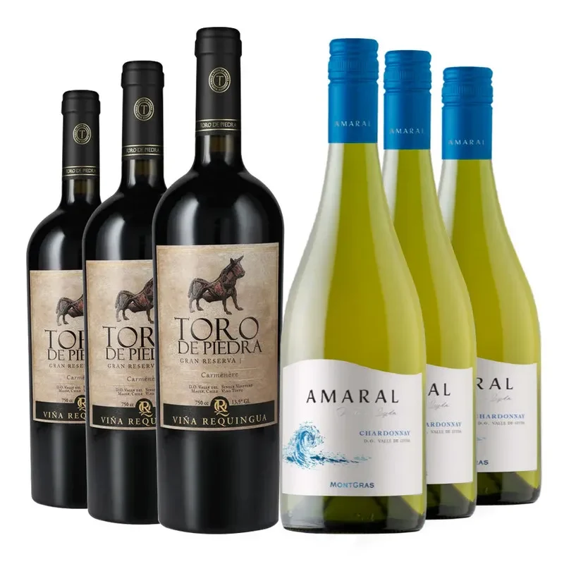 Pack: 3 Vinos Toro de Piedra CA + 3 Vinos Amaral Chardonnay