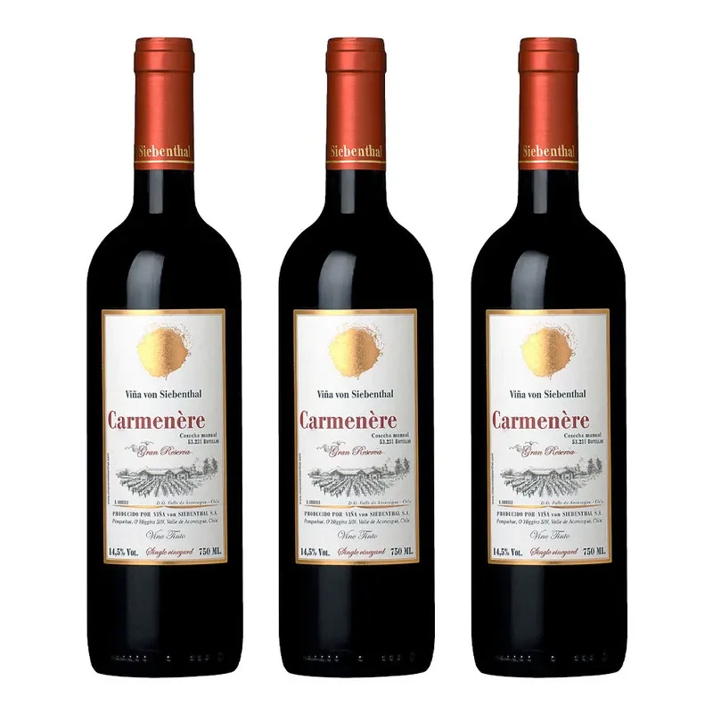 3 Vinos Von Siebenthal Gran Reserva, Carmenere