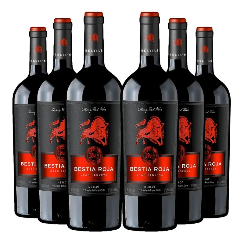 6 Vinos Bestia Roja Gran Reserva Merlot