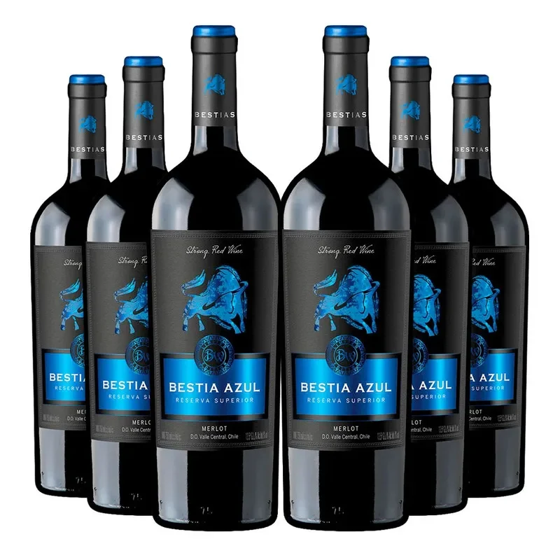 6 Vinos Bestia Azul Reserva Merlot