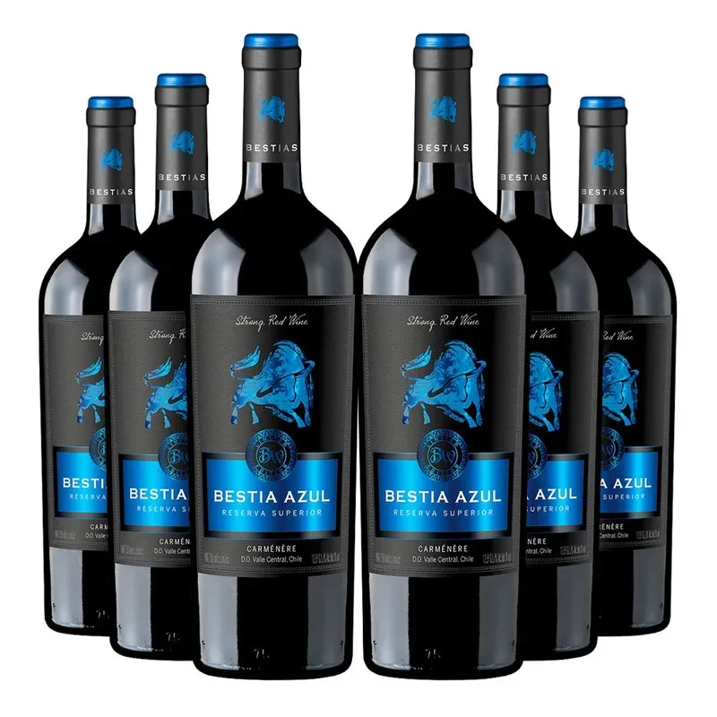 6 Vinos Bestia Azul Reserva Carmenere