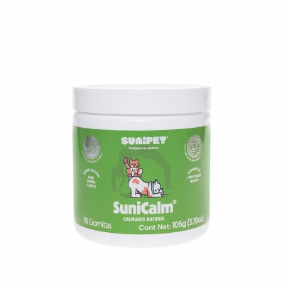 Sunicalm 70 Gomitas Suplemento Alimenticio Anti Estrés Perros y Gatos 105 gr