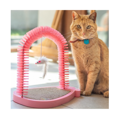 Rascador con aro masajeador para gato