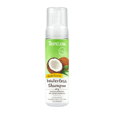 TropiClean waterless Shampoo seco para perros y gatos Hypoallergenic Gentle Coconut 220 ml