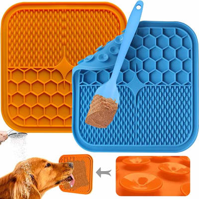 Pet Lick Mats Bandeja Con Ventosas de Fijación Para Perro 21 x 21 cm