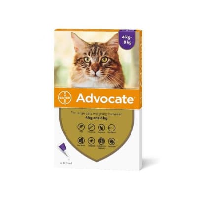 Advocate Para Gatos 4 - 8 kg Antiparasitario Pipeta 0,8 ml Interno y Externo
