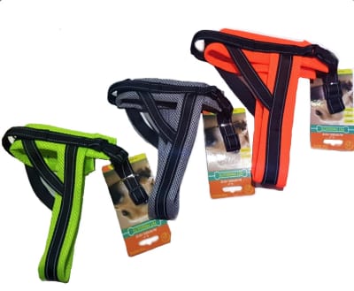 Arnes Acolchado Naranjo, verde y gris 