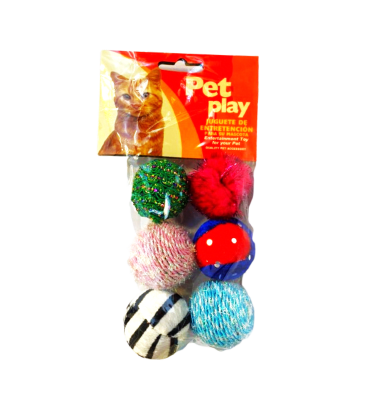 Set 6 Pelotitas Para Gato Con Sonido