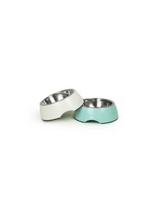 BRNX Plato Para perro Melamina + Inox Blanco L