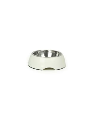 BRNX Plato Para perro Melamina + Inox Blanco L