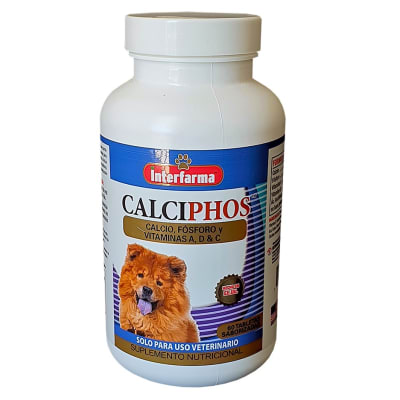Calciphos, Calcio, Fósforo y Vitaminas Para Perros 60 Tabletas