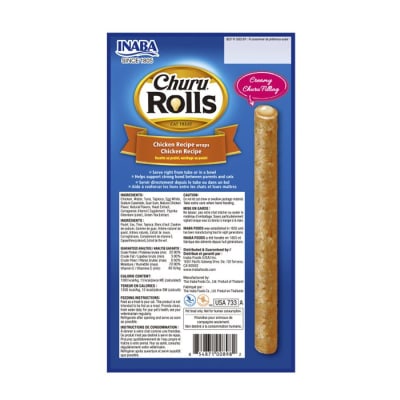 Inaba Churu Rolls Chicken Recipe Wraps For Cats 4 Tubos 40 gr