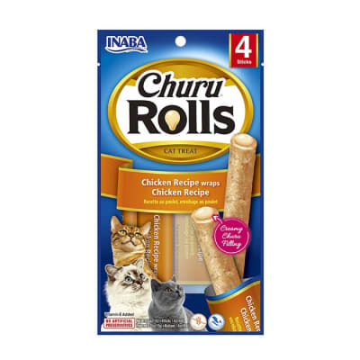 Inaba Churu Rolls Chicken Recipe Wraps For Cats 4 Tubos 40 gr