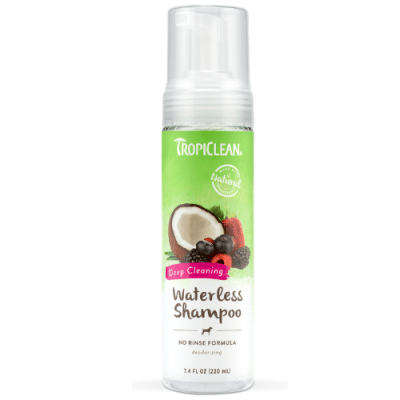 TropiClean Shampoo seco Para Perros Waterless Deep Cleaning Berry & Coconut 220 ml