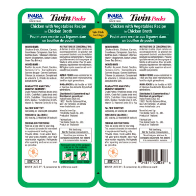 Twin Packs Chicken With Vegetables 40 gr cada uno