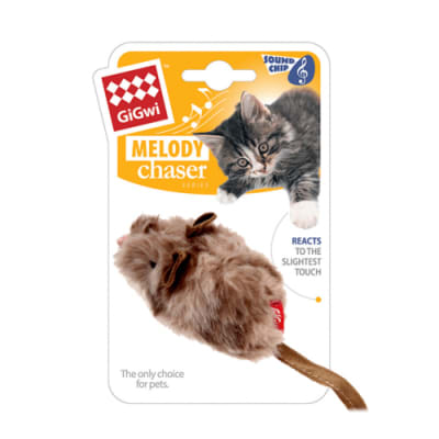 Ratón Melody Chaser Gigwi con Sonido al tacto Juguete Para Gato
