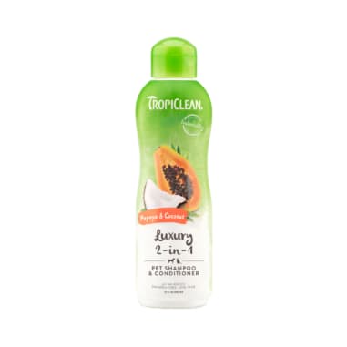 TropiClean Shampoo y Acondicionador Para Perros y Gatos Luxury 2-in-1 Papaya & Coconut 592 ml