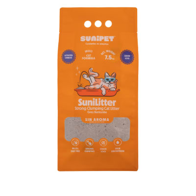 SuniLitter Arena Sanitaria con Carbón  Sin Aroma 7,5 Kg