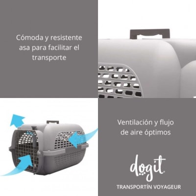 Dogit Voyageur Jaula de Transporte Para Perro Canil Gris