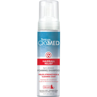 Tropiclean Oxymed Waterless Hairball Relief Shampoo Gatos 220 mL