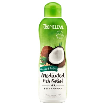 Tropiclean Shampoo Para Gato y Perro Medicated itch Relief Oatmeal & Tea Tree 592 ml