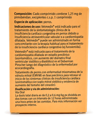Vetmedin 1,25 mg Pimobendan para Perros 50 Comprimidos