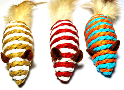 Wondercat Juguete para Gatos Ratón Cola Peluda Antiestrés