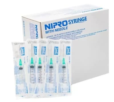 Jeringa Nipro 3cc Luer Lock C/A 23G x1