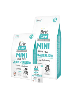 Brit Care Mini Grain Free Light And Sterilised Rabbit & Salmon Alimento Para Perro