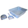 KIT bandeja sanitaria + pala + plato Para Kitten (Gatito Pequeño) Celeste (33*23*5 cm) 1
