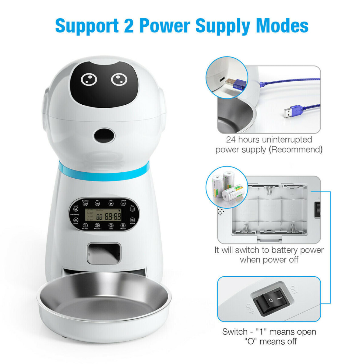 Robot Automatic Pet Feeder Alimentador Automático 3.5 L Farmacia