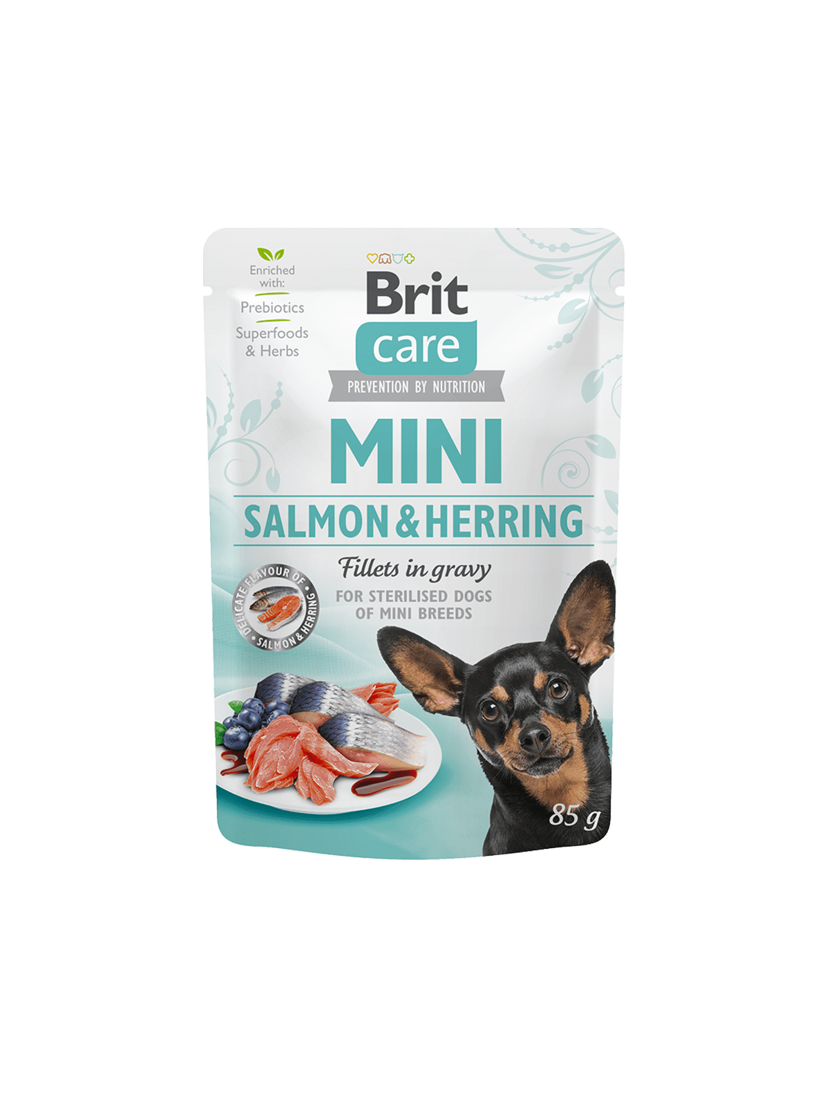 Brit Care Pouch Mini Salmon & Herring Fillets in Gravy 85 G Farmacia