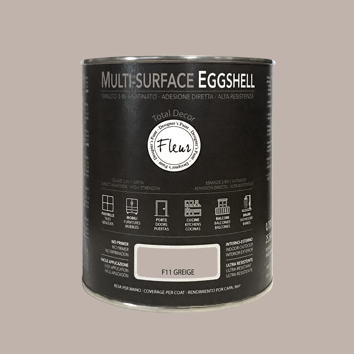 PINTURA MULTISURFACE EGGSHELL GREIGE Fleur Designer´s Paint