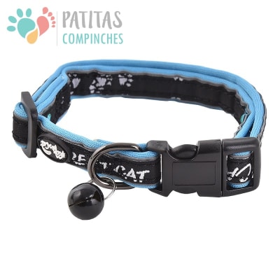 Collar Gato Reflectante Azul