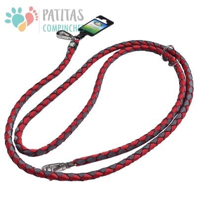 Correa Ramal Trenzada | M - Rojo/Gris