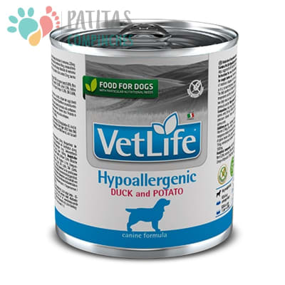 VetLife Dog Lata Hypoallergenic Duck 300g.