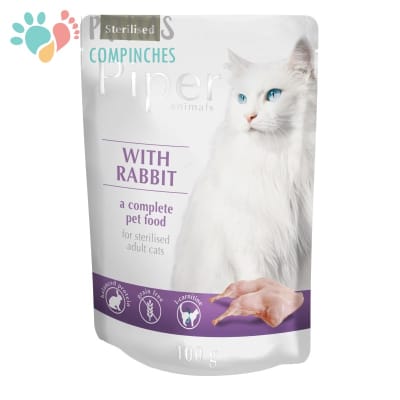 Piper Cat Sterilized Rabbit | Pouch 100g.