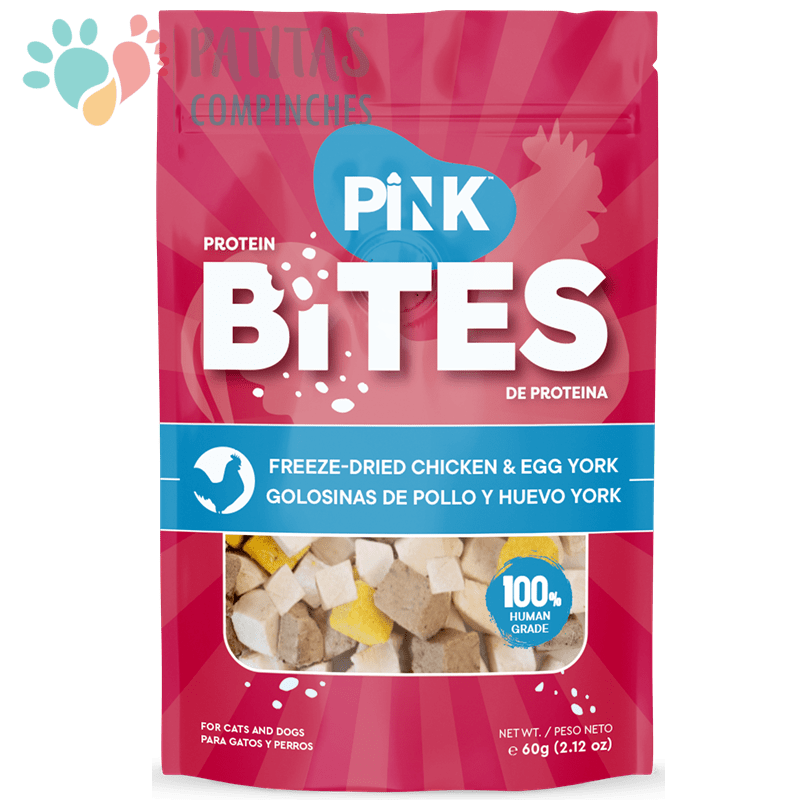 Pink Bites Liofilizado 60g. | Pollo-Huevo1