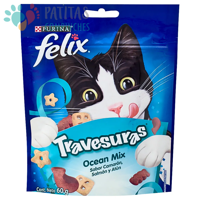 Felix Cat Snack Travesuras 60g. | Ocean Mix1