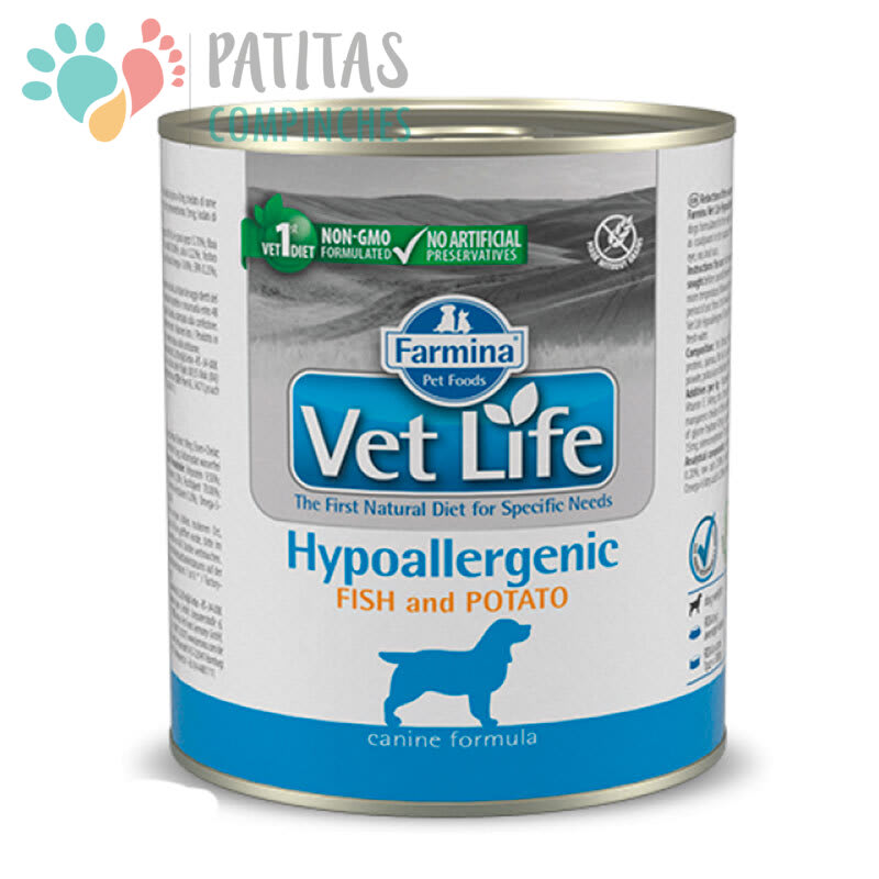 VetLife Dog Lata Hypoallergenic Fish 300g.1