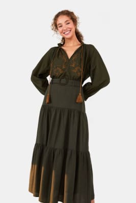 FALDA MIDI COM FIVELA FALDA MIDI COM FIVELA