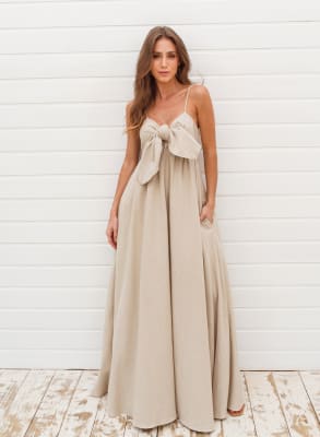 VESTIDO LINHO TALITA BEGE VESTIDO LINHO TALITA BEGE